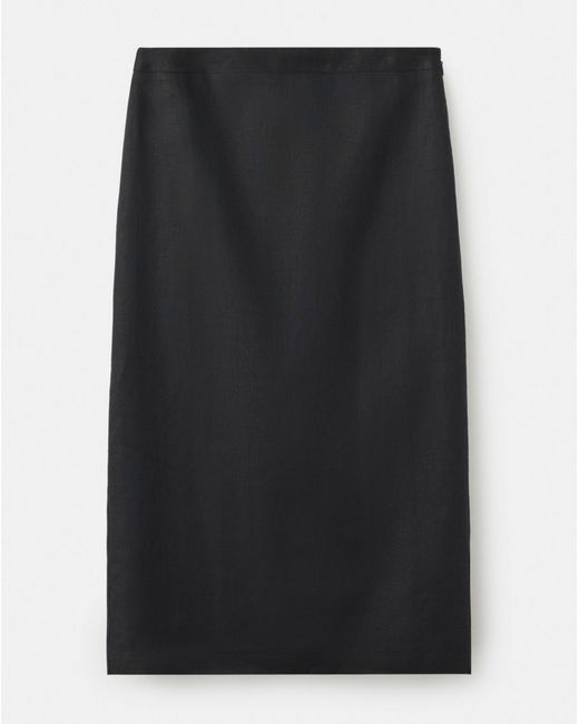 Mango Blue Linen Midi Skirt