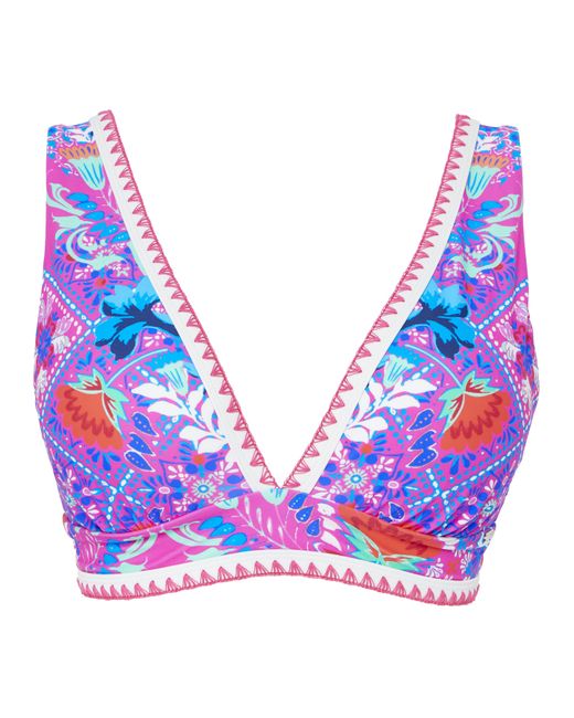 Figleaves Multicolor Frida Soft Plunge Bikini Top