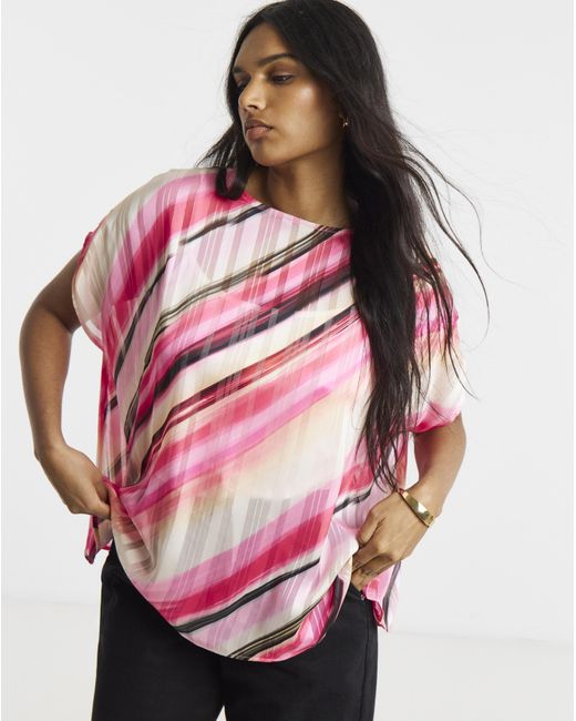 Joanna Hope Pink Asymmetric Blouse
