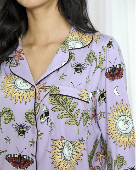 Chelsea Peers White Button Up Long Pj Set