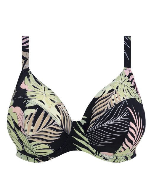 Elomi Black Tropical Retreat Plunge Bikini Top