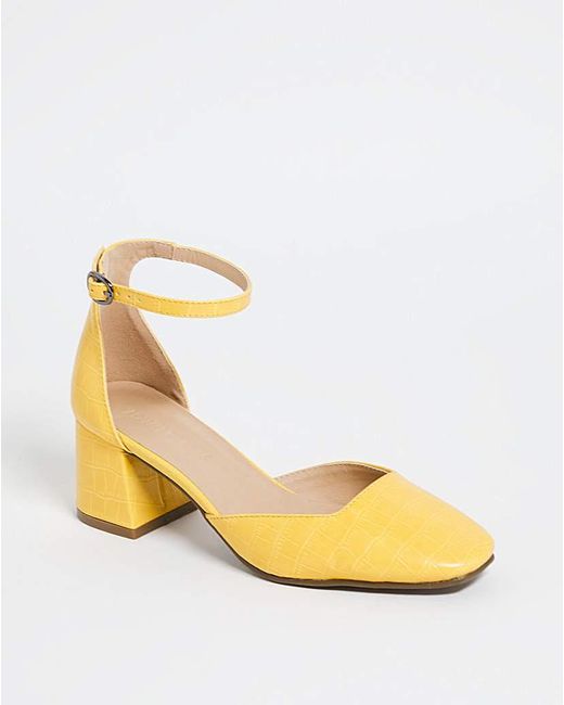 JD Williams Metallic Two Part Block Heel Shoe Eee Fit