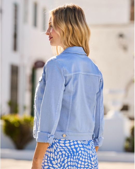 Sosandar Blue Soft Denim Jacket