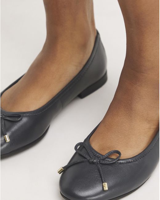 JD Williams Black Leather Ballerina Eee Fit