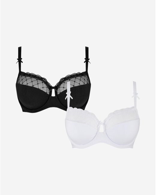 Pretty Secrets Black 2 Pack Rachel Balcony Bras