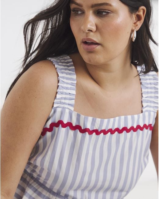 Simply Be White Maxi Dress With Ric Rac Trim