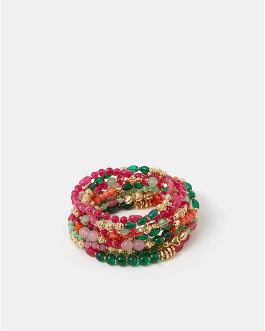 Accessorize White Bead Stretch Bracelets