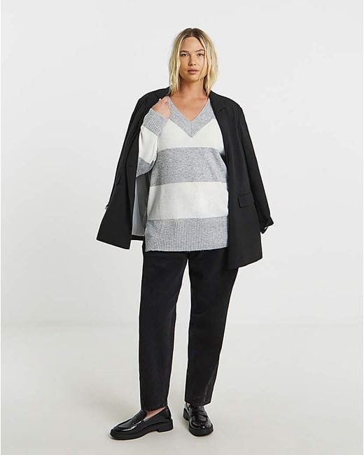 Simply Be Gray V-Neck Tunic