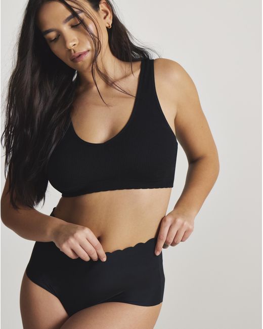 Pretty Secrets Black 3Pack Scallop No Vpl Knickers