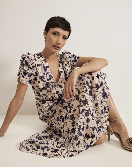 Phase Eight White Filcoupe Floral Dress