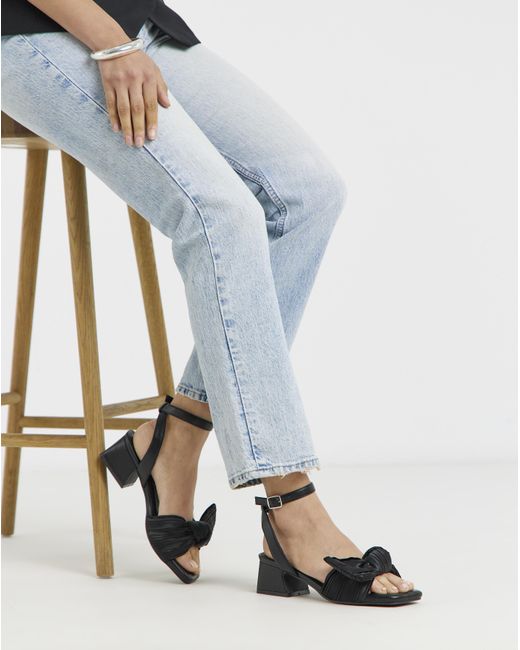 Simply Be Blue Side Bow Heels Wide Fit