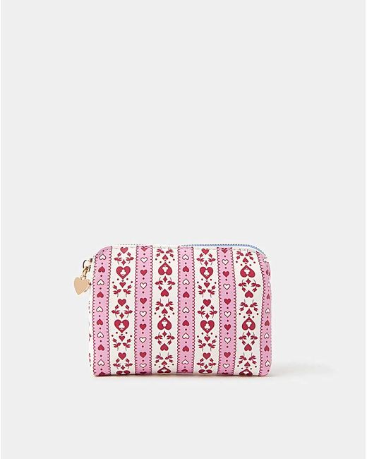 Accessorize Pink Heart Stripe Coin Purse
