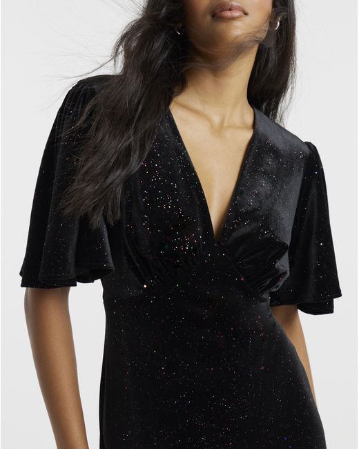 Twisted Wunder Black Sofia Velvet Maxi Dress