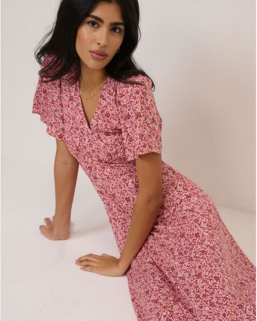 Nobody's Child Pink Nc Atlas Midi Dress