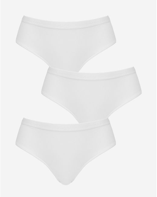 Sloggi White 3Pk Go Casual Midi Knicker
