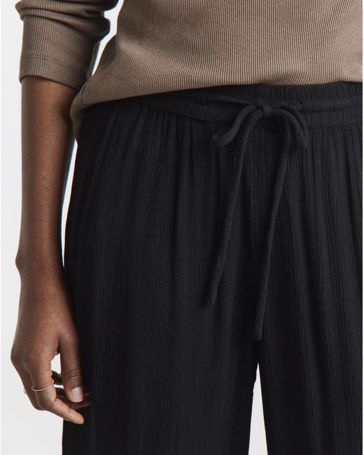 Simply Be Black Crinkle Wide Leg Trousers