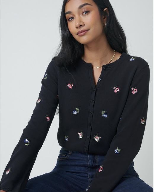 Nobody's Child Blue Nc Embroidered Cardigan