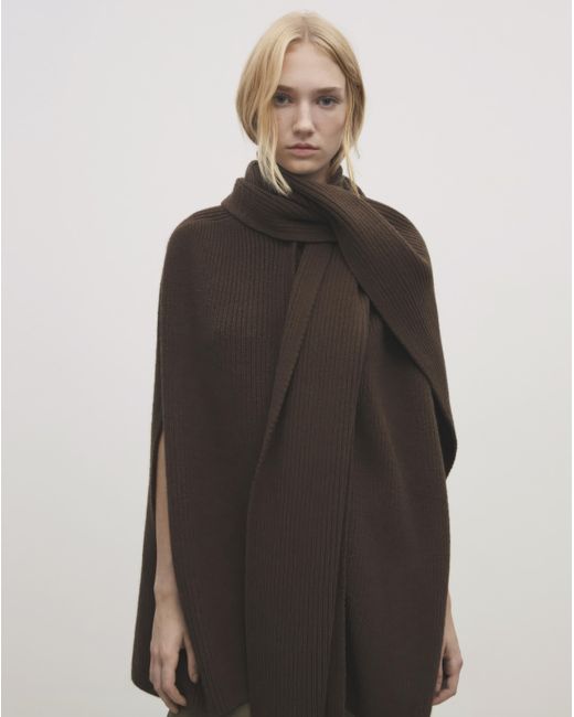 Mango Black Capri Cable Knit Cape