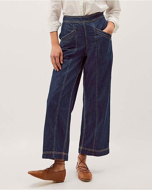 Monsoon Blue Harper Regular Wide Leg Jeans