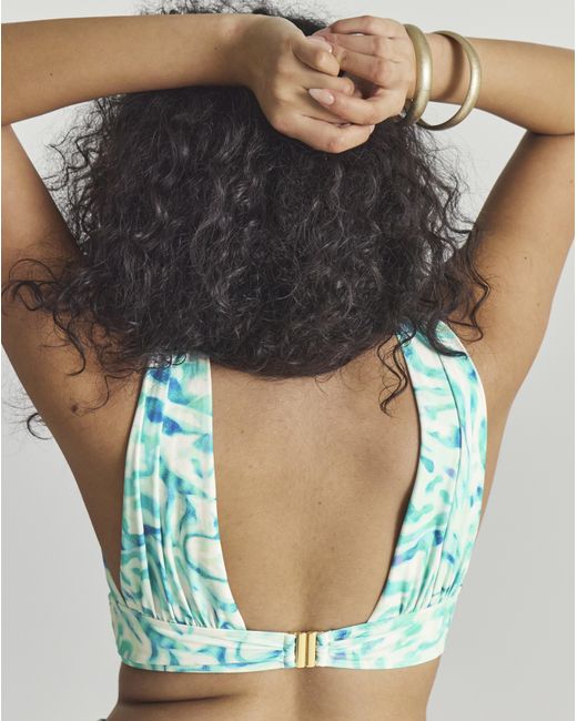 MAGISCULPT Blue Plunge Bikini Top