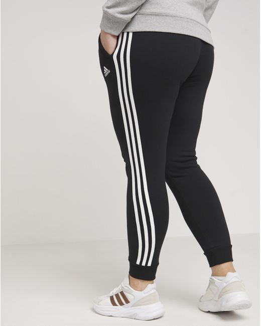 Adidas White 3 Stripes Fleece Pants