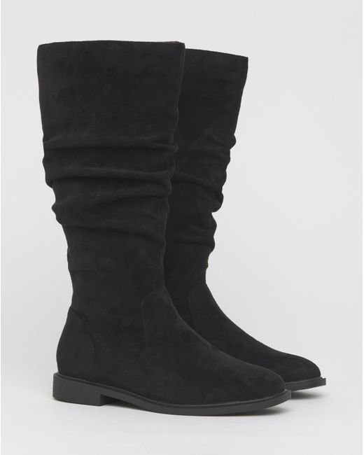 JD Williams Blue Knee High Ruched Boot Eee Std