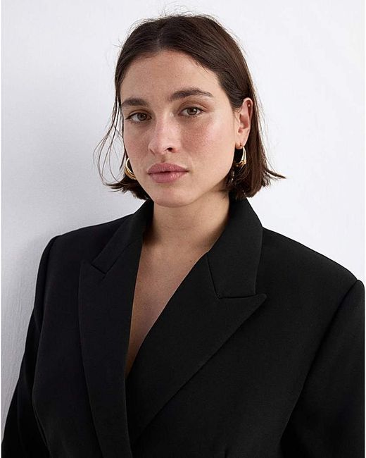 Mango Black Fitted Blazer With Belt