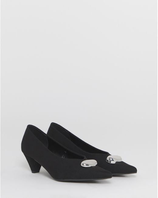 Simply Be Black High Cut Court Shoe Trim Extra Wide
