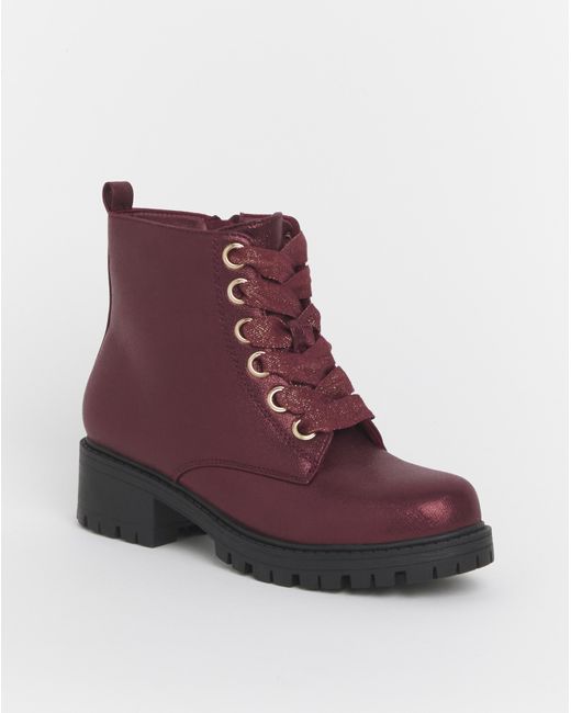 Joe Browns Red Chunky Lace Up Boot E Fit
