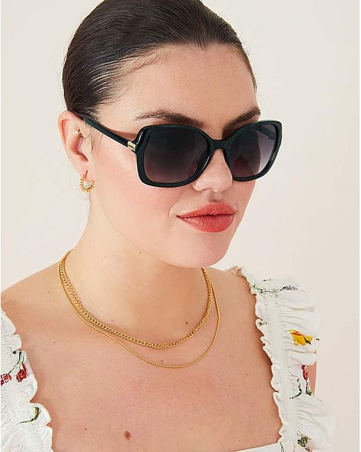 Accessorize Natural Oversized Square Sunglasses