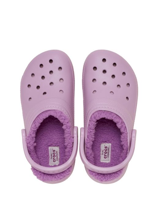 CROCSTM Purple Fleece Lined Classic Clog D Fit