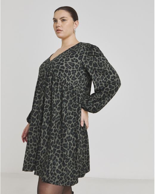 Simply Be Gray Supersoft Smock Dress