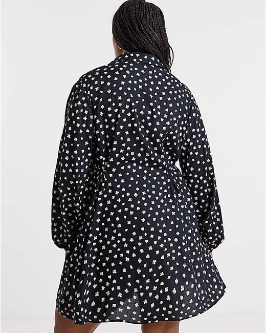 Simply Be Black Shirt Dress With Cinch Waist