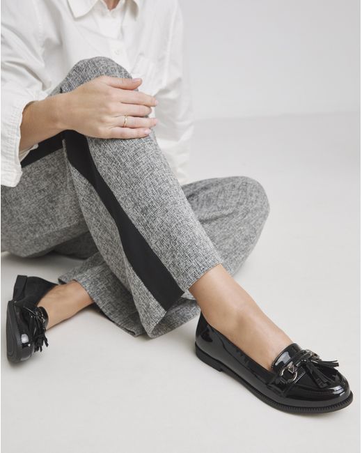 Simply Be Gray Low Cut Tassel Loafer Ex Wide