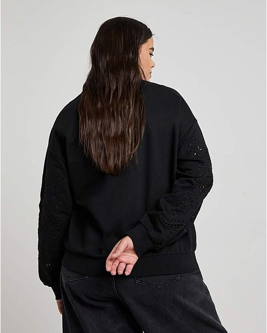 Simply Be Black Cut Work Sweatshirt