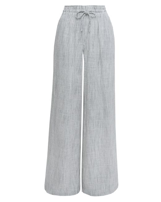 Simply Be Gray Linen Wide Leg Trousers