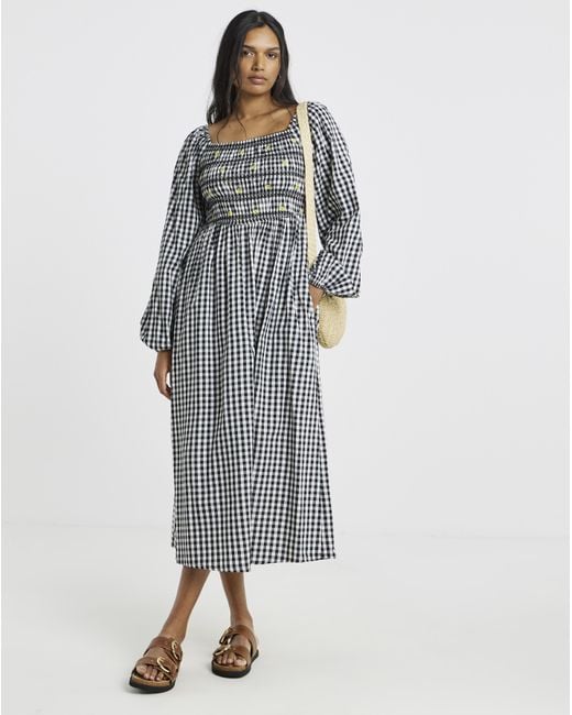 Simply Be Blue Embroidered Midi Dress