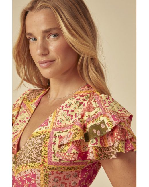 Nobody's Child Orange Layla Midi Dress