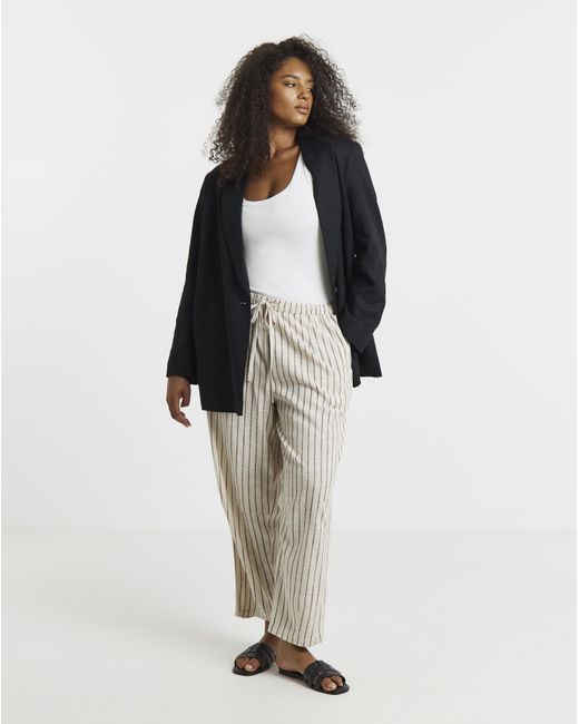 Simply Be Blue Relaxed Linen Blend Blazer