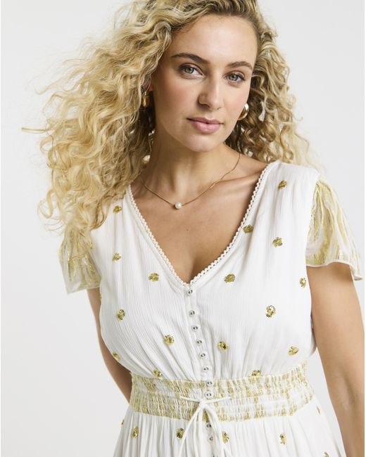 Joe Browns White Ibiza Nights Sequin Dress