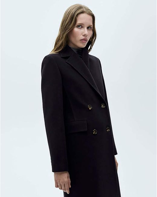 Mango Blue Double Breasted Wool Coat