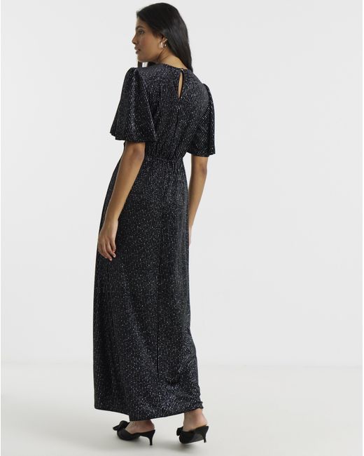 Twisted Wunder Black Sofia Glitter Maxi Dress
