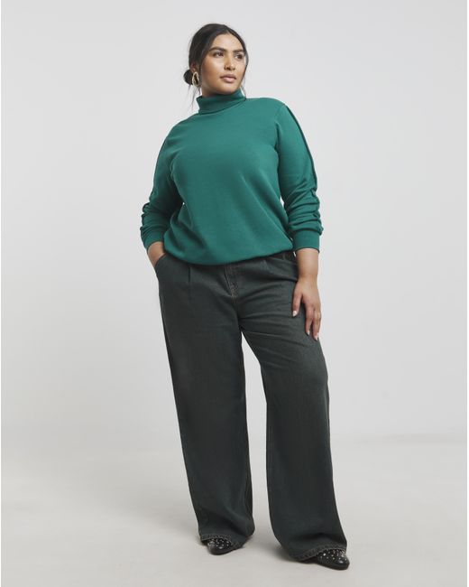 Simply Be Green Roll Neck Sweatshirt
