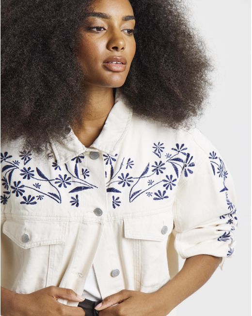 Simply Be Natural Floral Embroidered Jacket