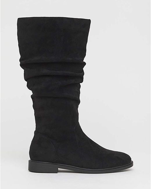 JD Williams Blue Knee High Ruched Boot D Std