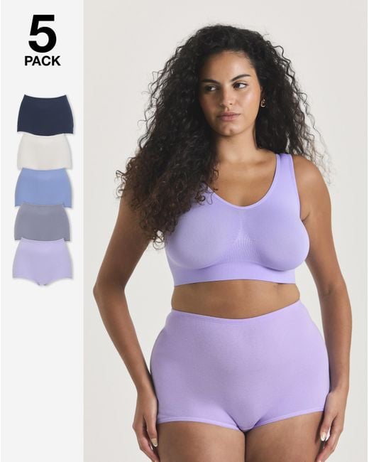 Pretty Secrets Purple 5 Pack Comfort Shorts