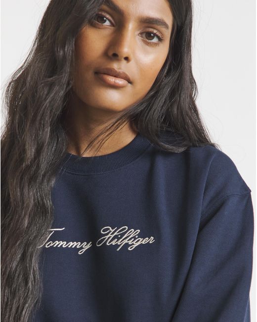 Tommy Hilfiger Blue Metallicscript Sweatshirt