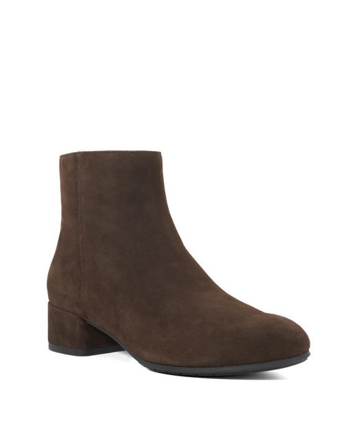 Dune Brown Pippie Suede Ankle Boots Wide Fit