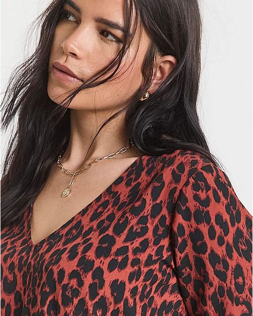 Simply Be Red Poly Crepe Smock