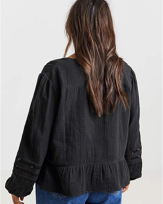 Simply Be Black Cutwork Blouse